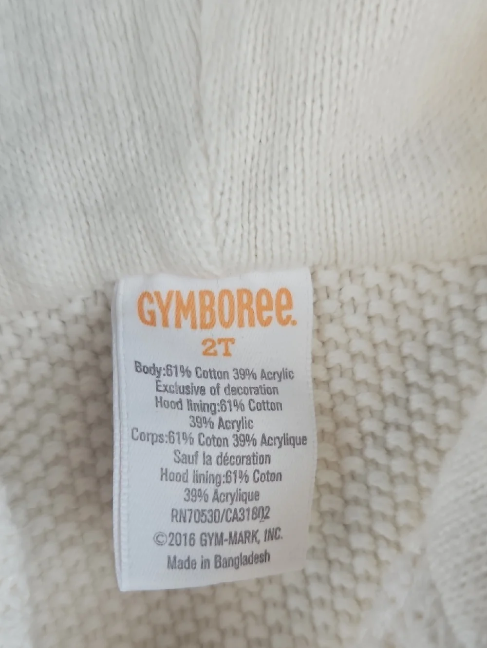 Vintage 2T Gymboree Cute Fox Cape Jacket in Cream Knit Warm Girls Toddler 2T